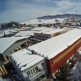 BE Baustoffe Einsiedeln AG Solarstrom Schnee